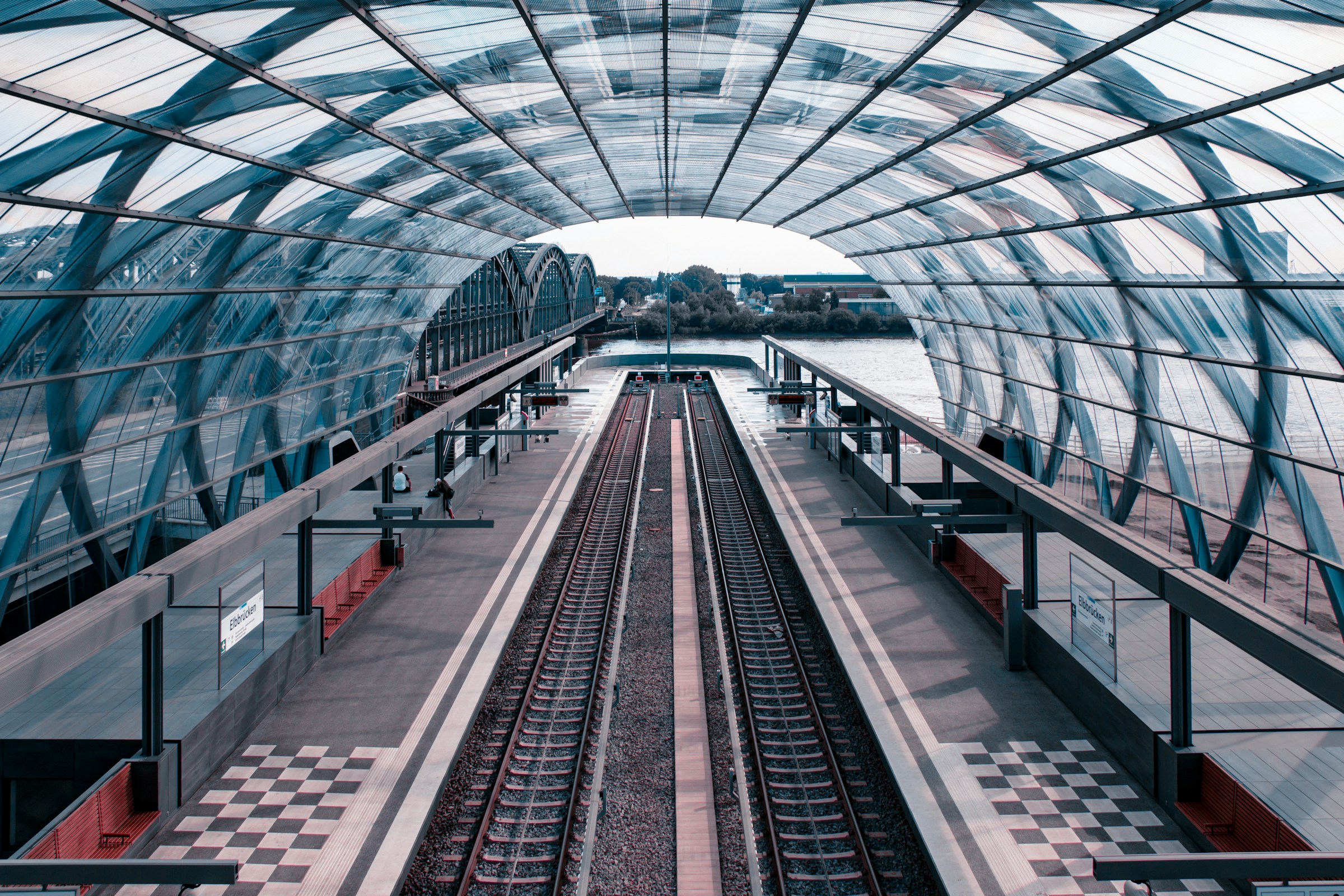 Rail infrastructure within a modern station
